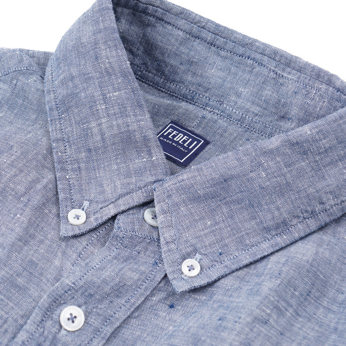 Fedeli Woven Chambray Linen Shirt - Top Shelf Apparel