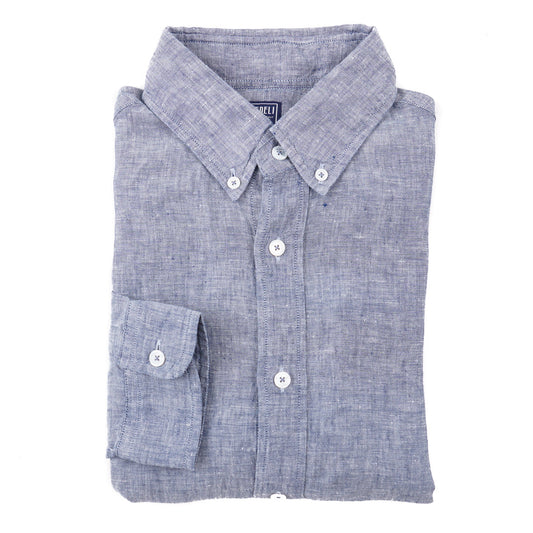 Fedeli Woven Chambray Linen Shirt - Top Shelf Apparel