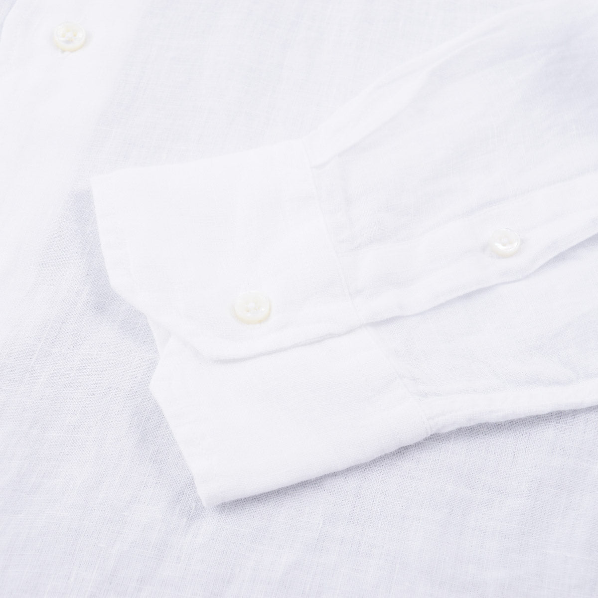 Fedeli Solid White Pure Linen Shirt - Top Shelf Apparel