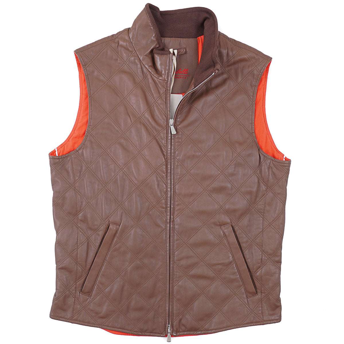 Enrico Mandelli Quilted Lamb Leather Vest