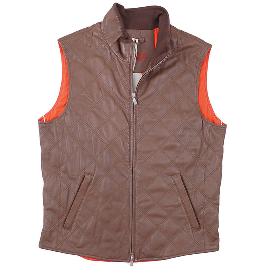 Enrico Mandelli Quilted Lamb Leather Vest