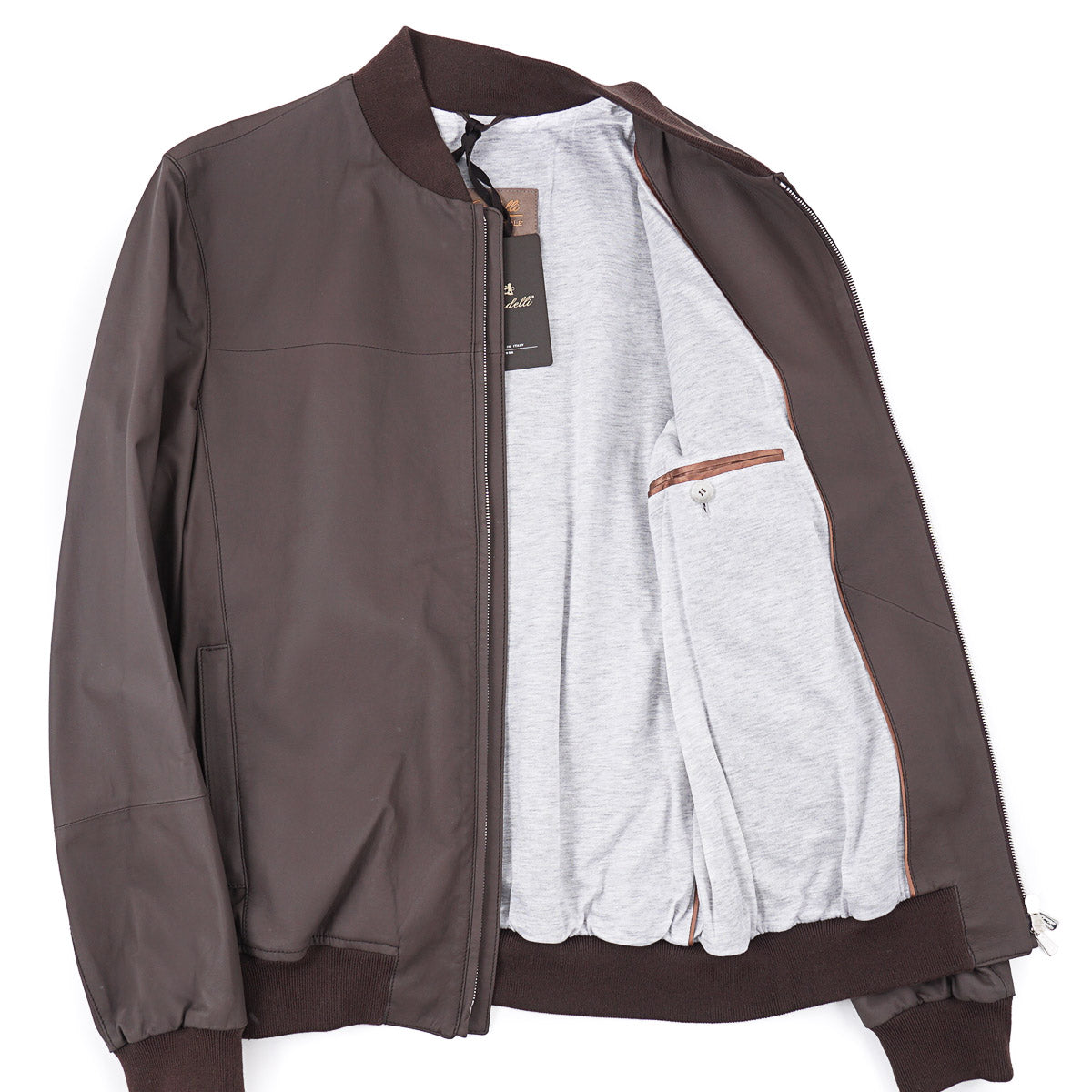 Enrico Mandelli Matte Lamb Leather Jacket