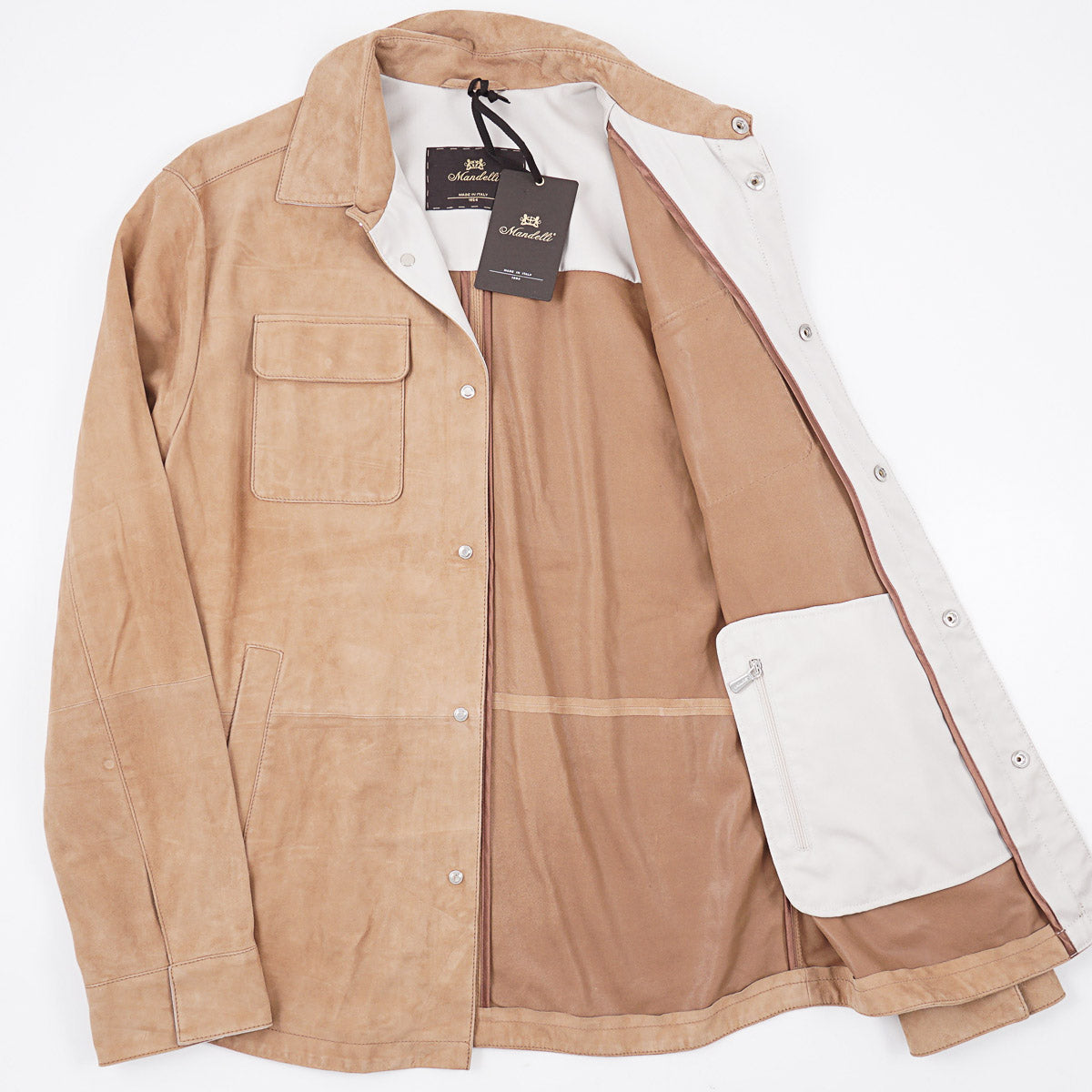Enrico Mandelli Nappa Suede Overshirt Jacket