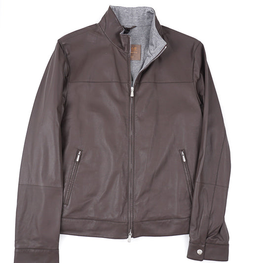 Enrico Mandelli Satin Lamb Leather Jacket