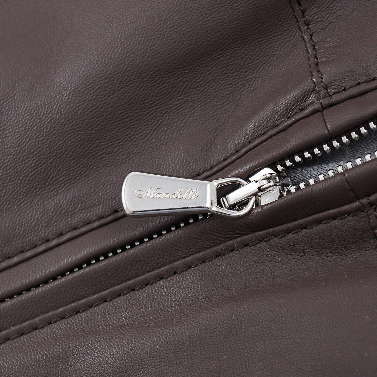 Enrico Mandelli Satin Lamb Leather Jacket