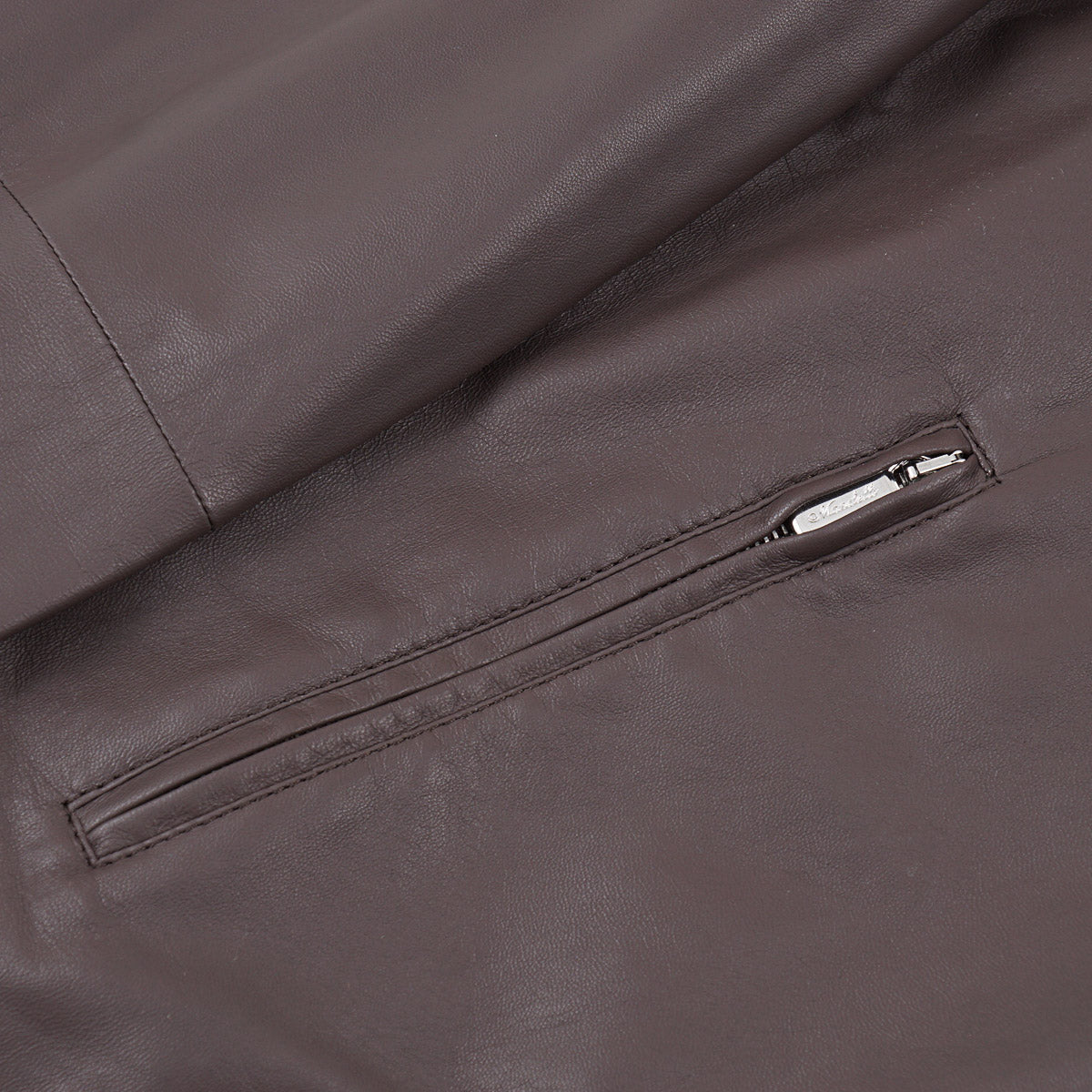 Enrico Mandelli Satin Lamb Leather Jacket