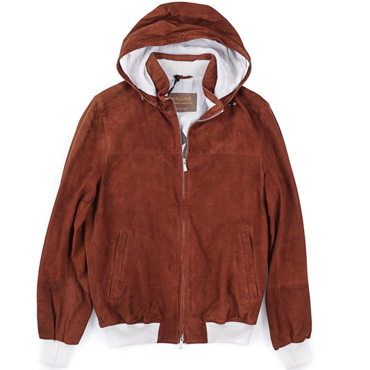 Enrico Mandelli Nappa Suede Jacket with Hood
