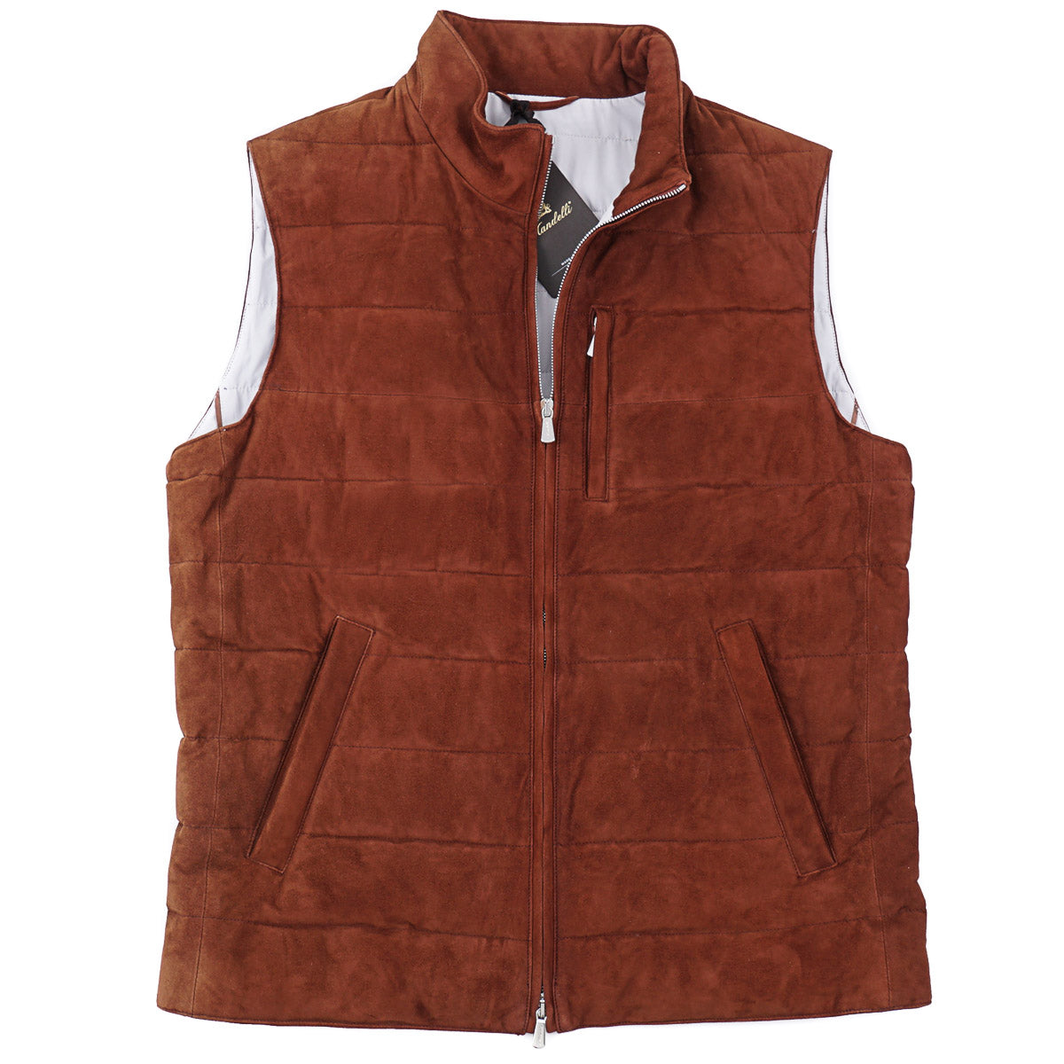 Enrico Mandelli Quilted Lamb Suede Vest