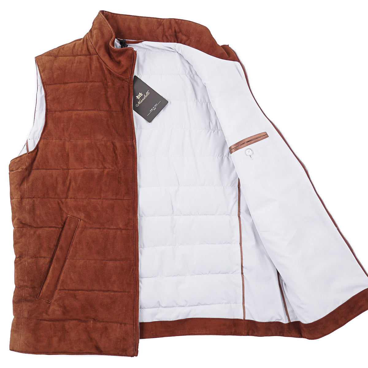 Enrico Mandelli Quilted Lamb Suede Vest