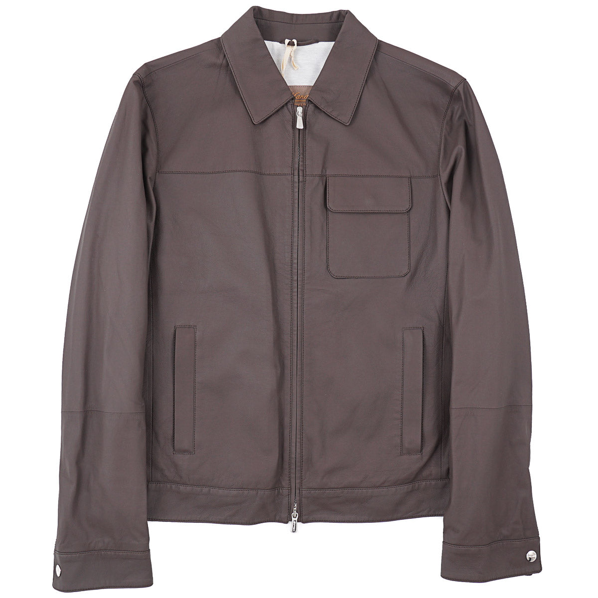 Enrico Mandelli Matte Lamb Leather Jacket