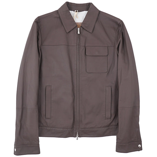 Enrico Mandelli Matte Lamb Leather Jacket