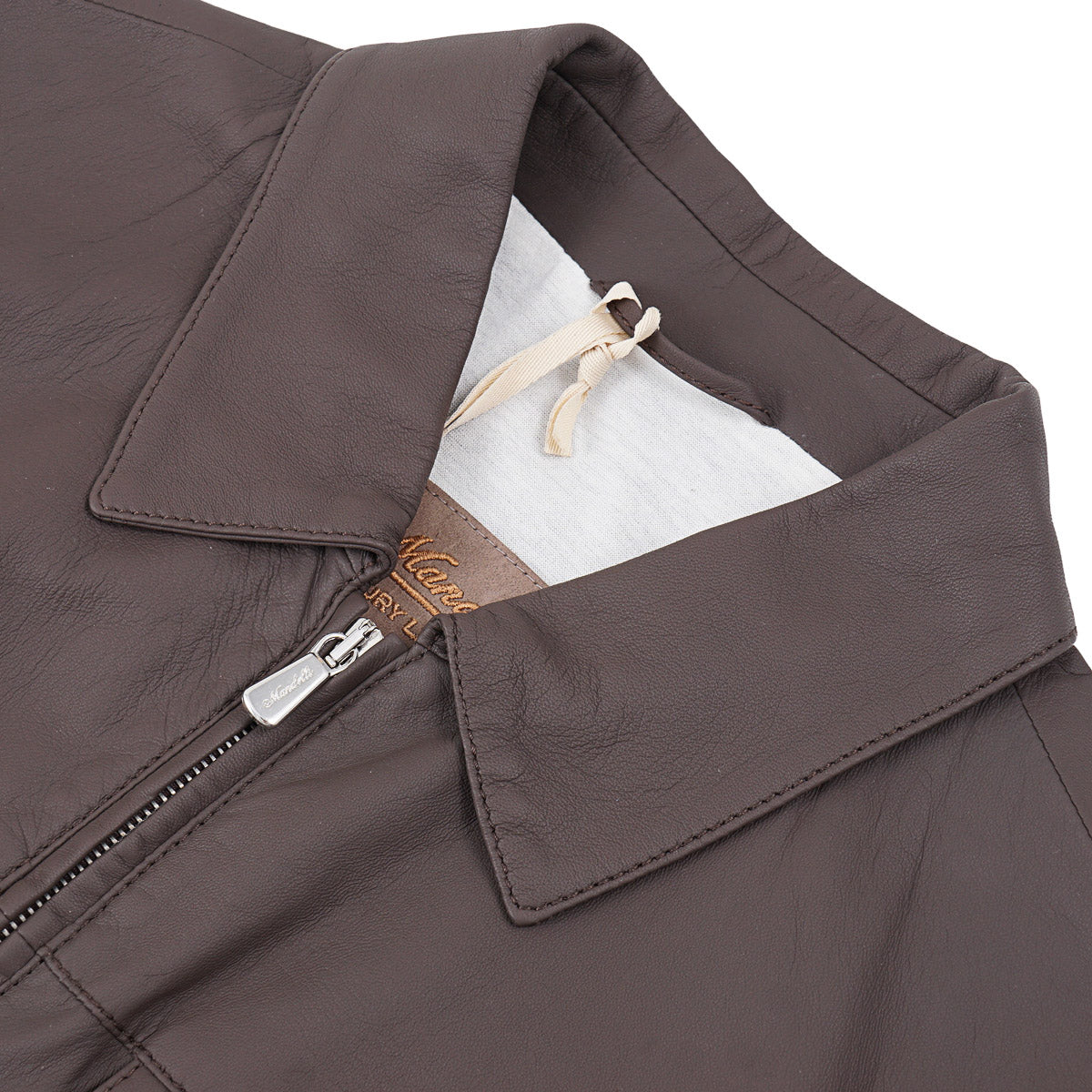 Enrico Mandelli Matte Lamb Leather Jacket