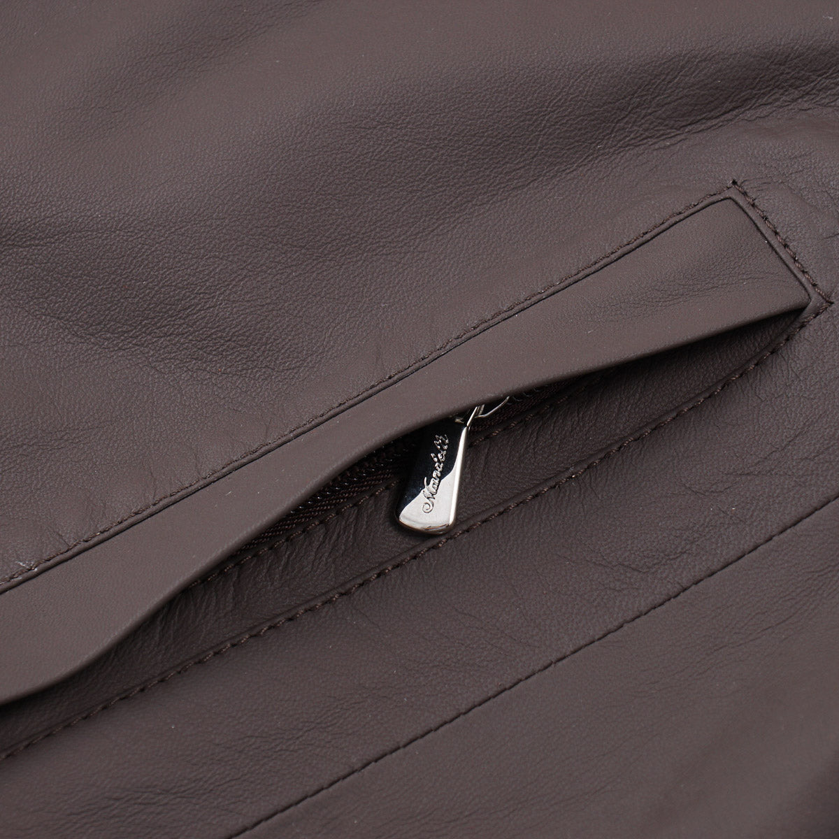 Enrico Mandelli Matte Lamb Leather Jacket