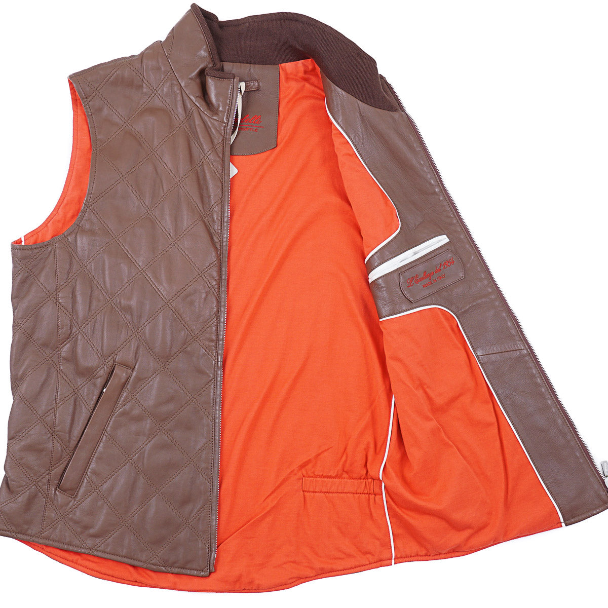 Enrico Mandelli Quilted Lamb Leather Vest