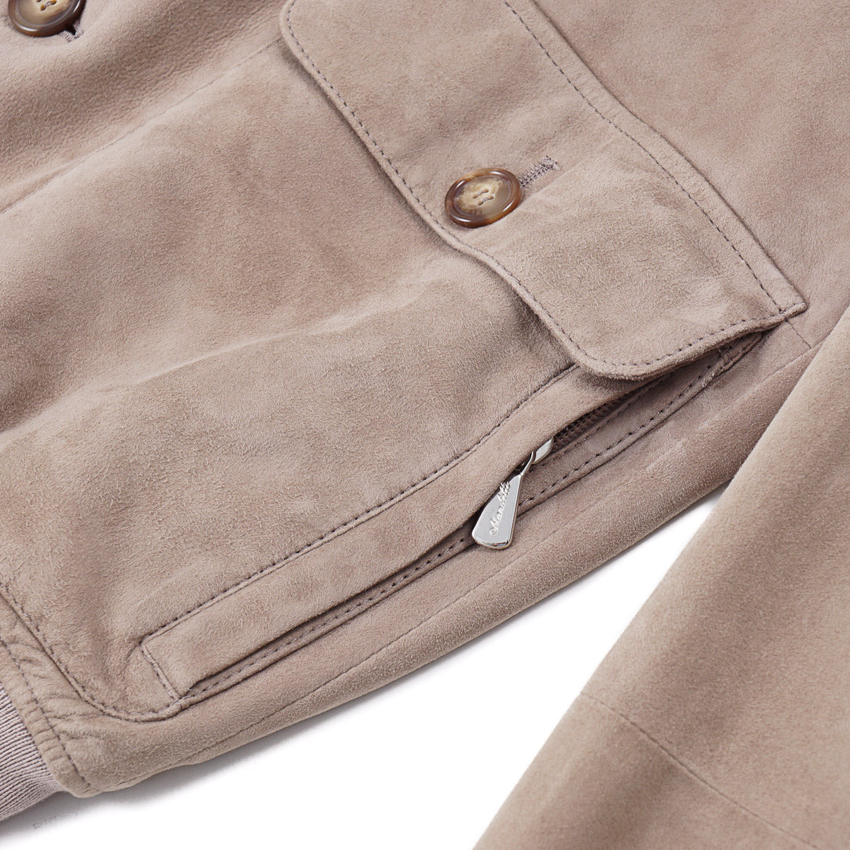 Enrico Mandelli Nappa Suede Bomber Jacket