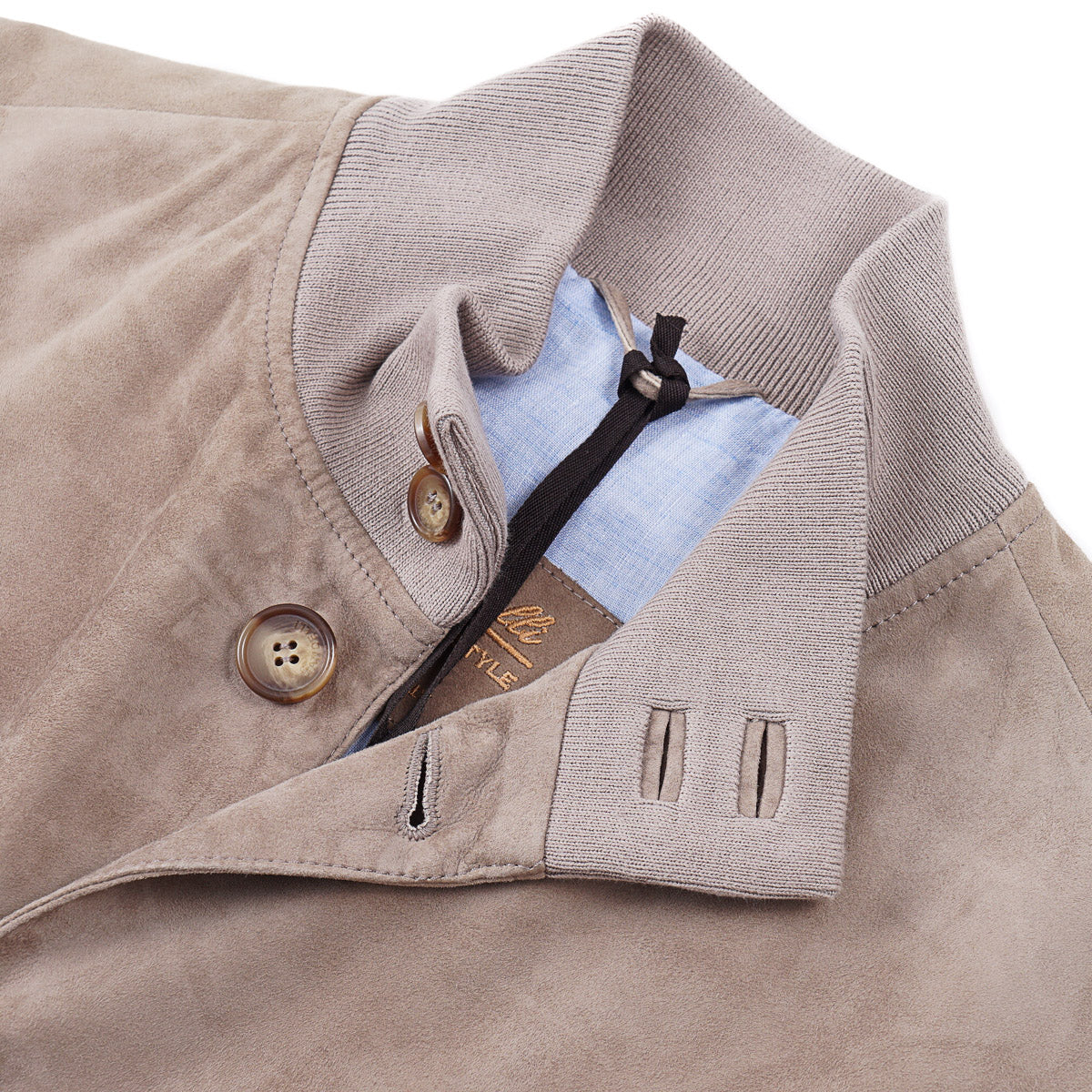 Enrico Mandelli Nappa Suede Bomber Jacket