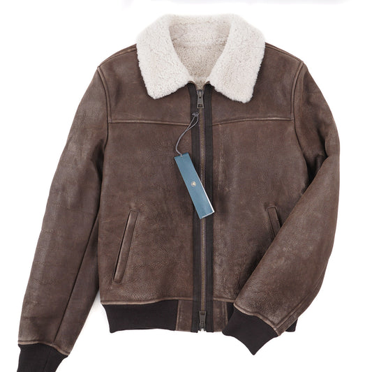 Boglioli Shearling Leather Bomber Jacket