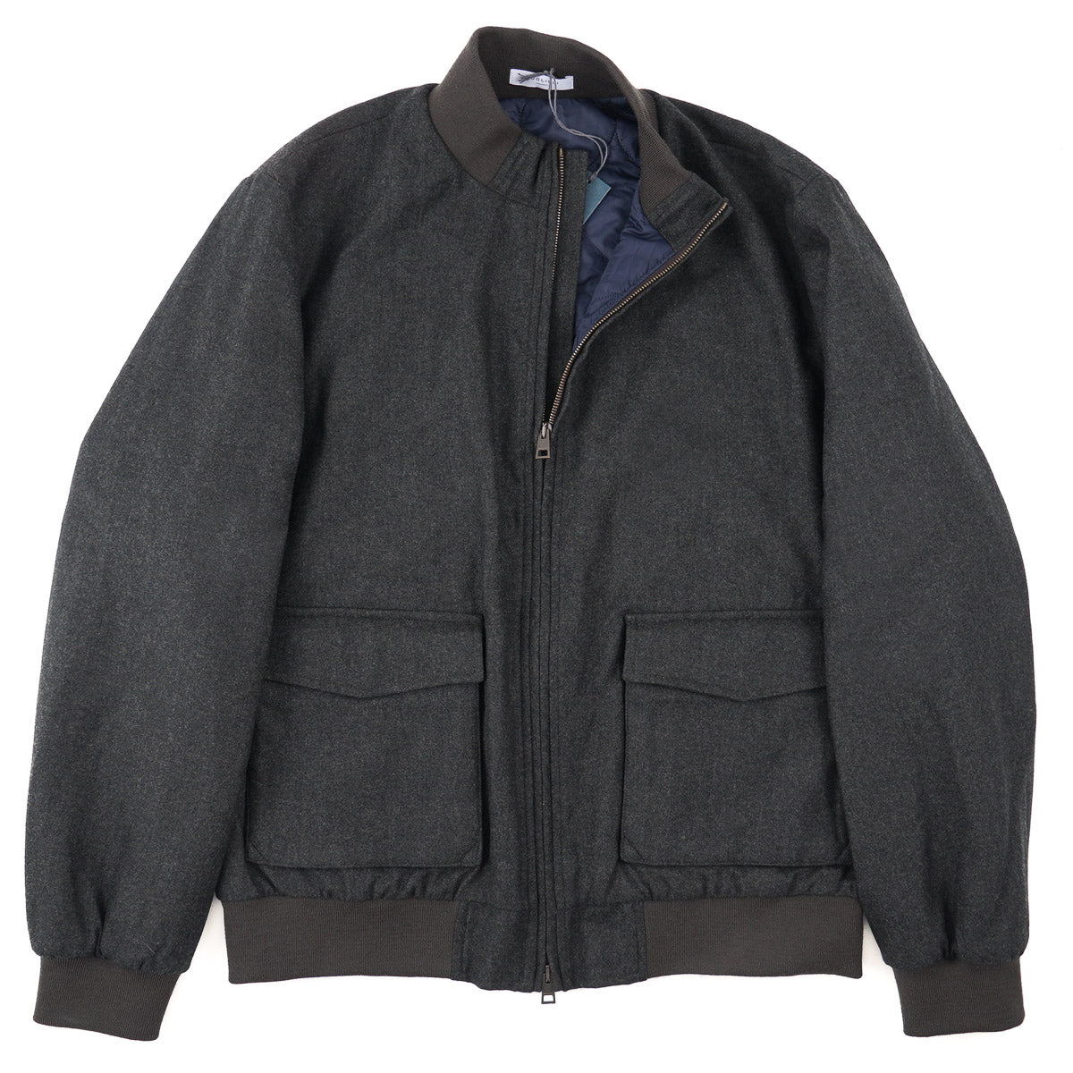 Boglioli Padded Flannel Wool Bomber Jacket