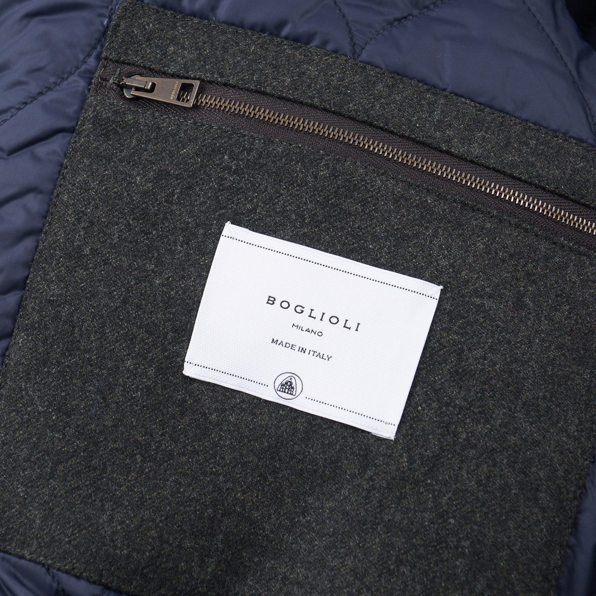 Boglioli Padded Flannel Wool Bomber Jacket
