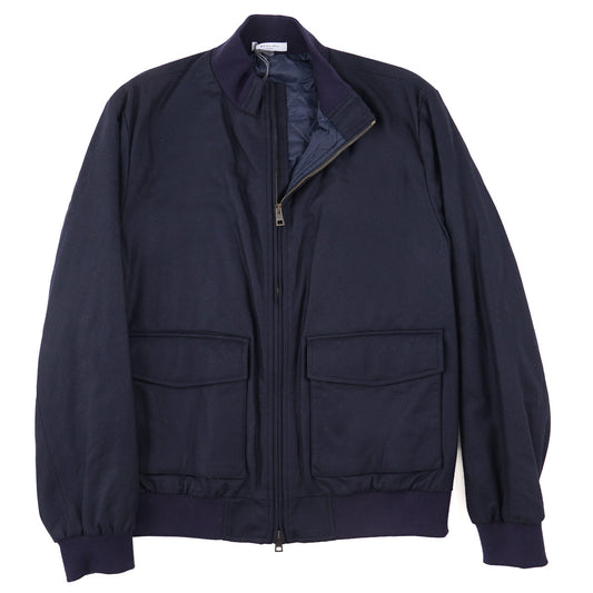 Boglioli Padded Flannel Wool Bomber Jacket
