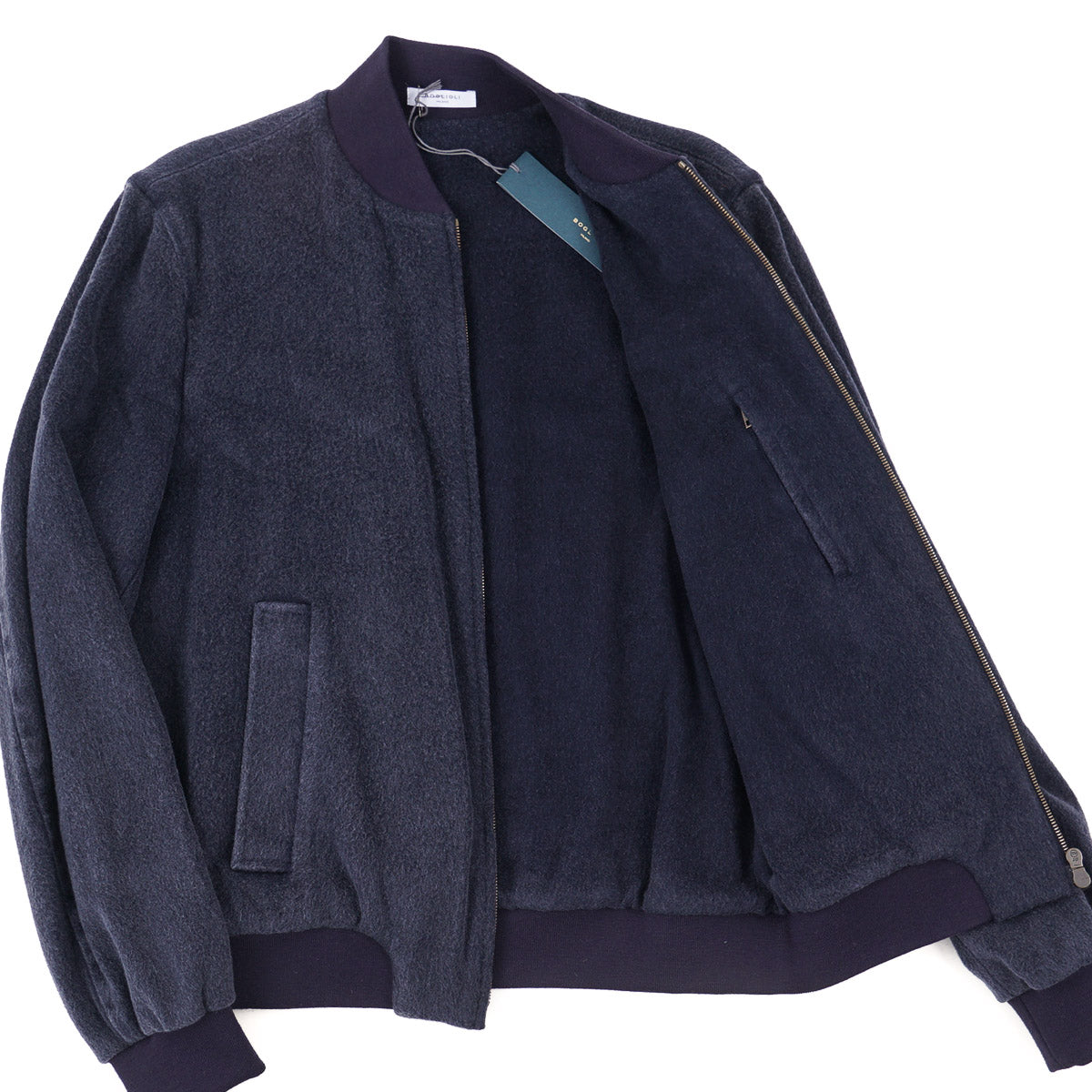 Boglioli Soft Flannel Cashmere Bomber Jacket