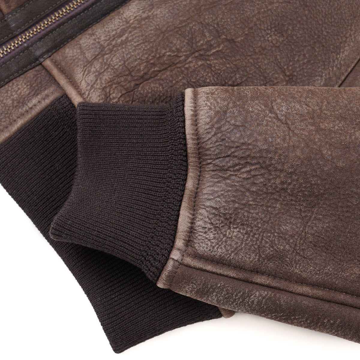 Boglioli Shearling Leather Bomber Jacket