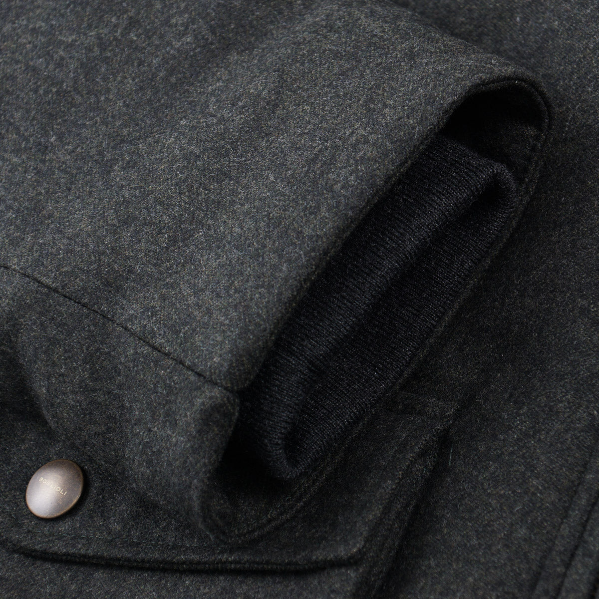Boglioli Flannel Wool Hooded Down Jacket