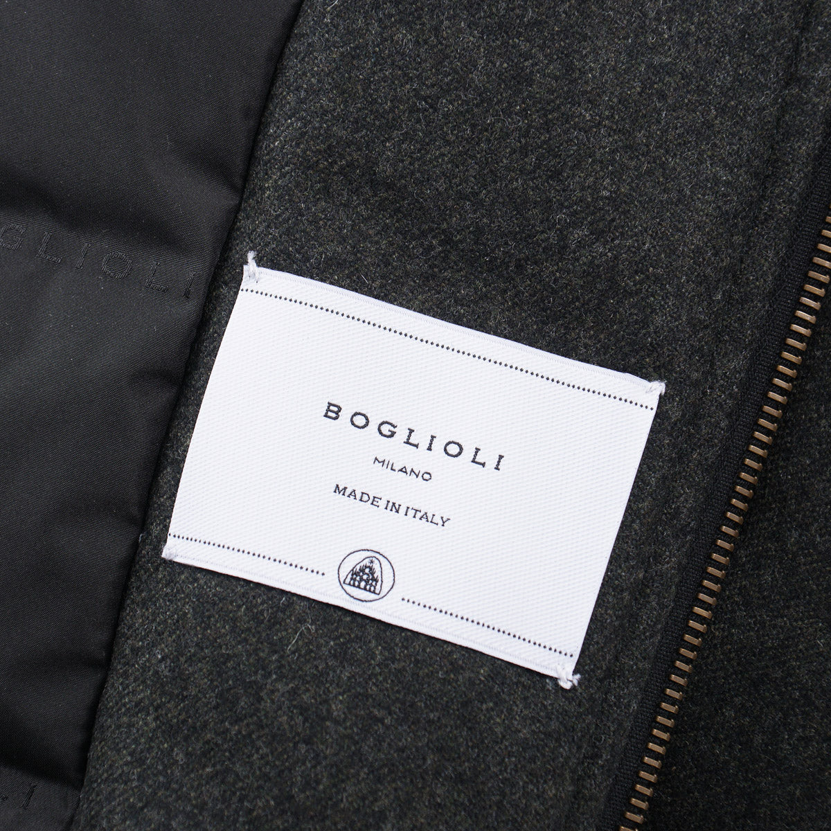 Boglioli Flannel Wool Hooded Down Jacket