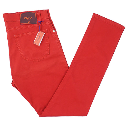 Isaia Slim Straight Twill Denim Jeans