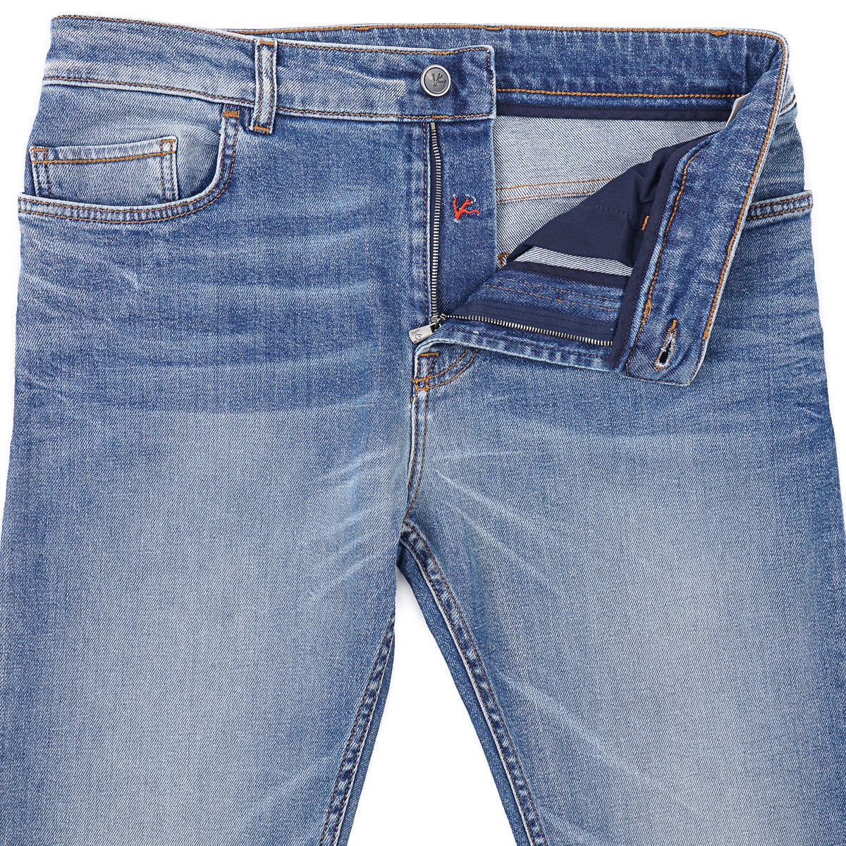 Isaia Contrast Wash Denim Jeans