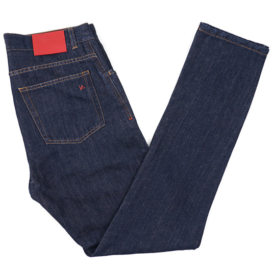 Isaia Straight-Fit Linen-Cotton Denim Jeans