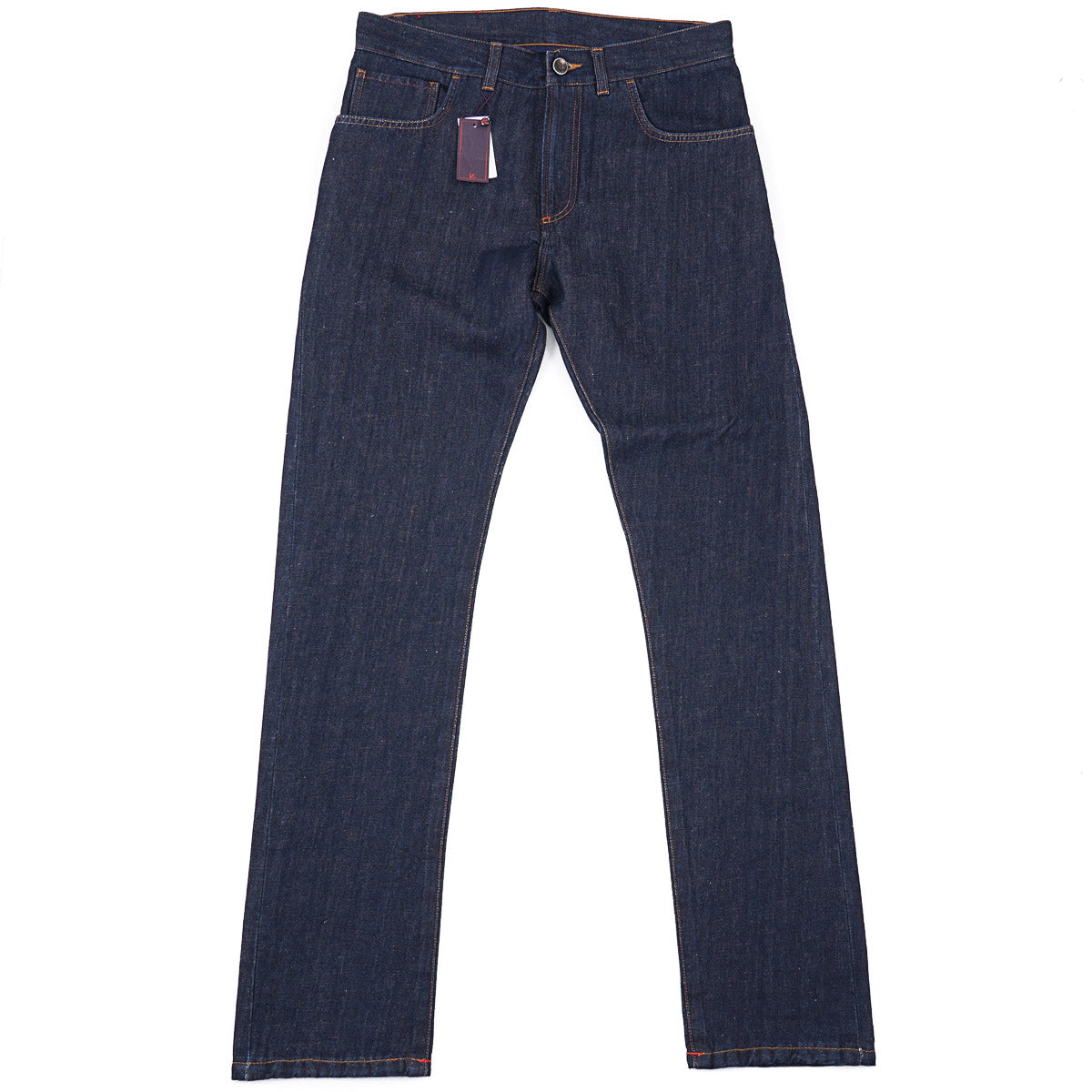 Isaia Straight-Fit Linen-Cotton Denim Jeans