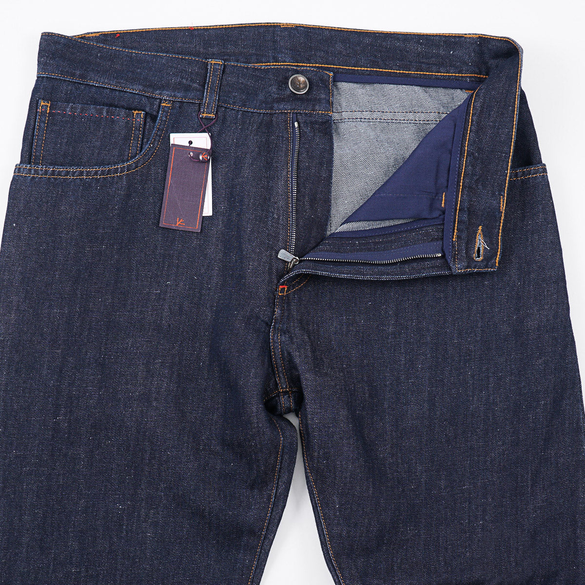 Isaia Straight-Fit Linen-Cotton Denim Jeans