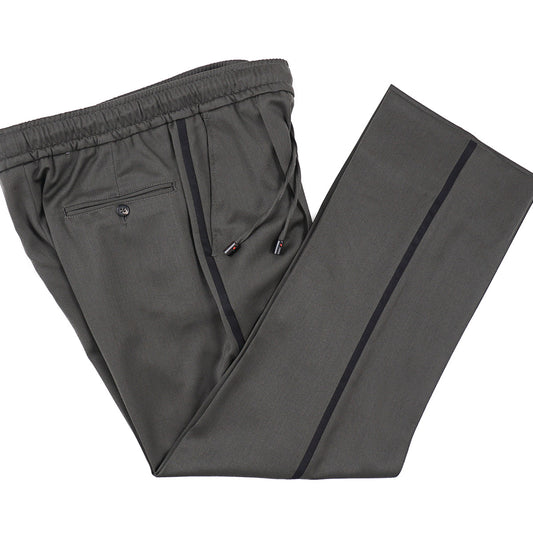 Isaia Wide-Leg Drawstring Wool Pants