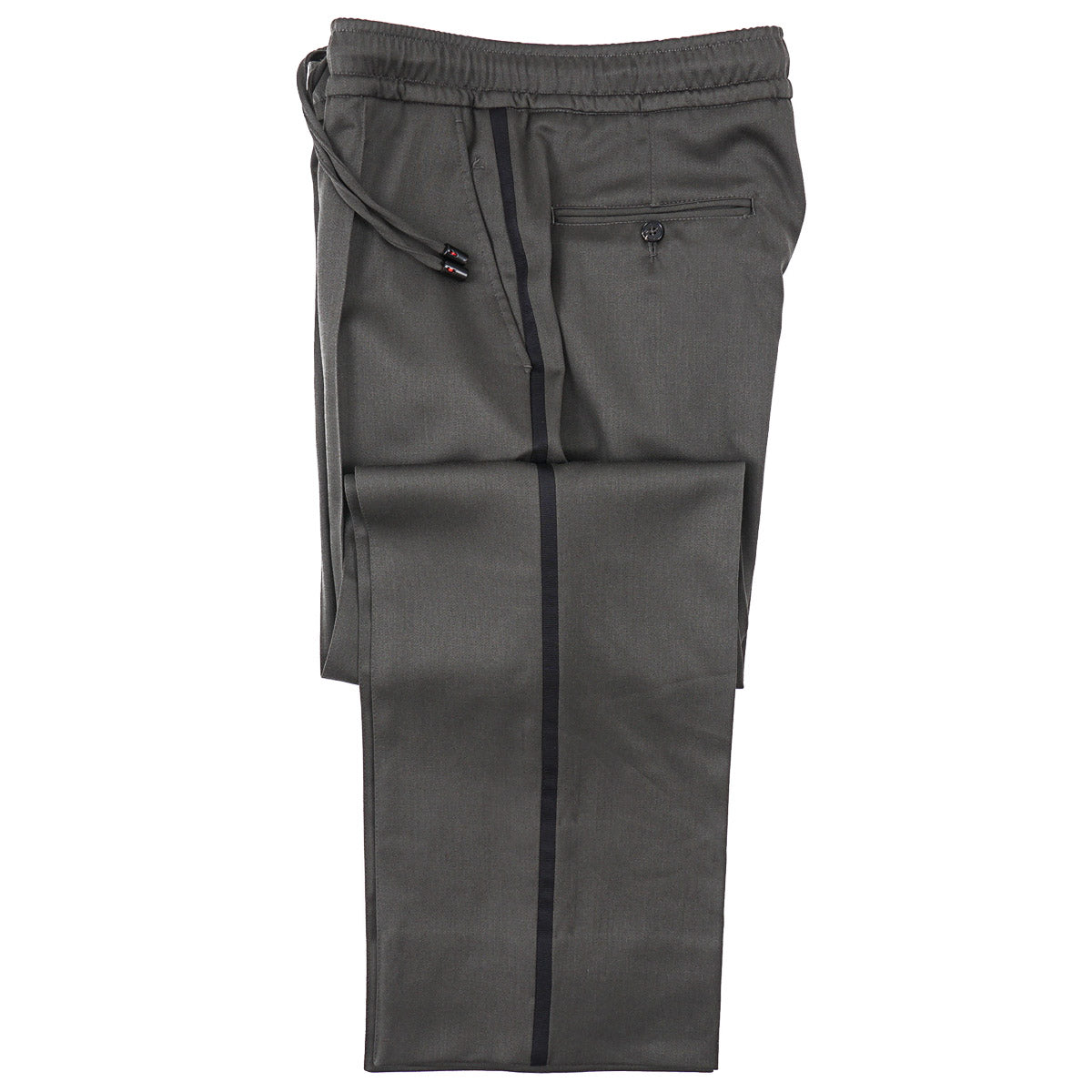 Isaia Wide-Leg Drawstring Wool Pants