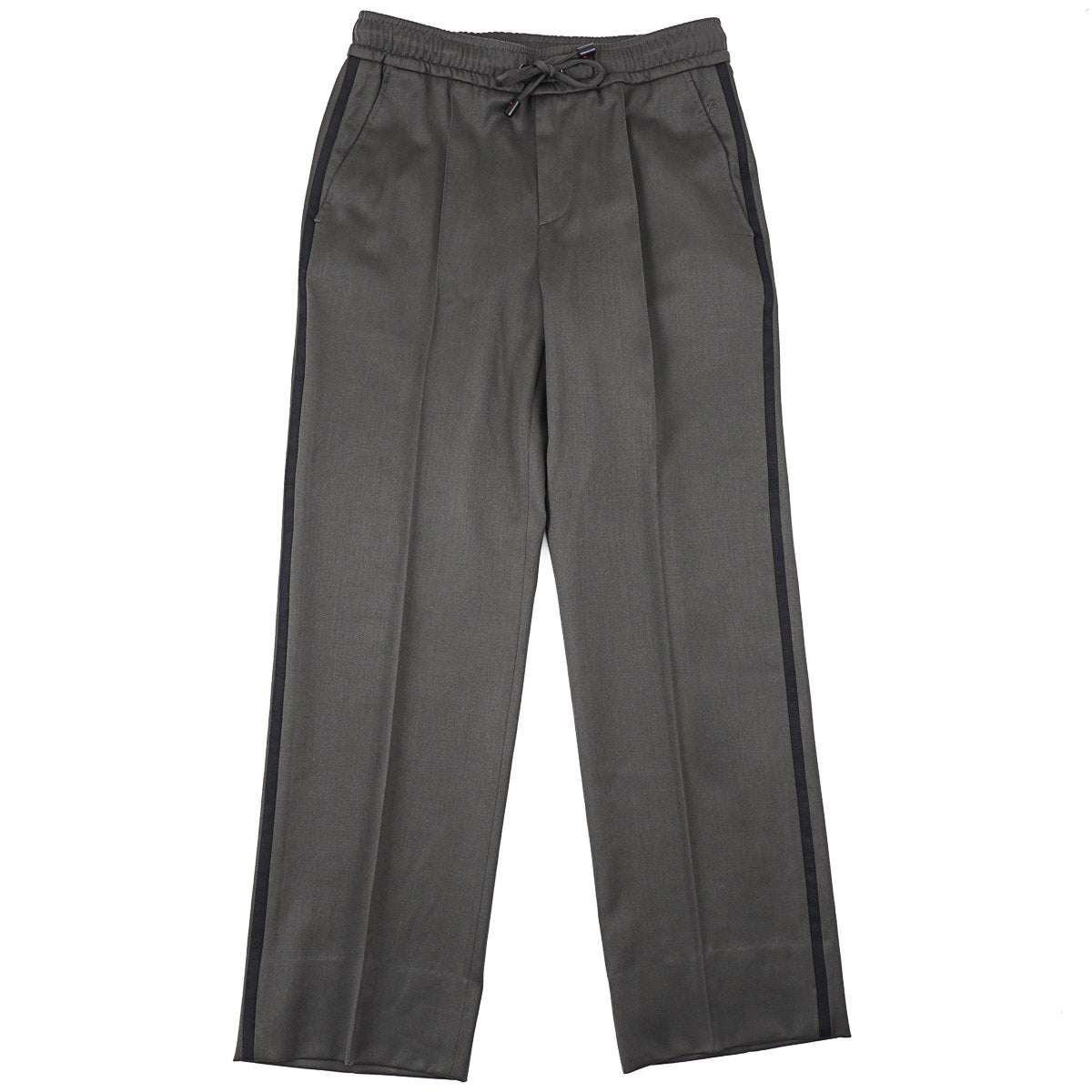 Isaia Wide-Leg Drawstring Wool Pants