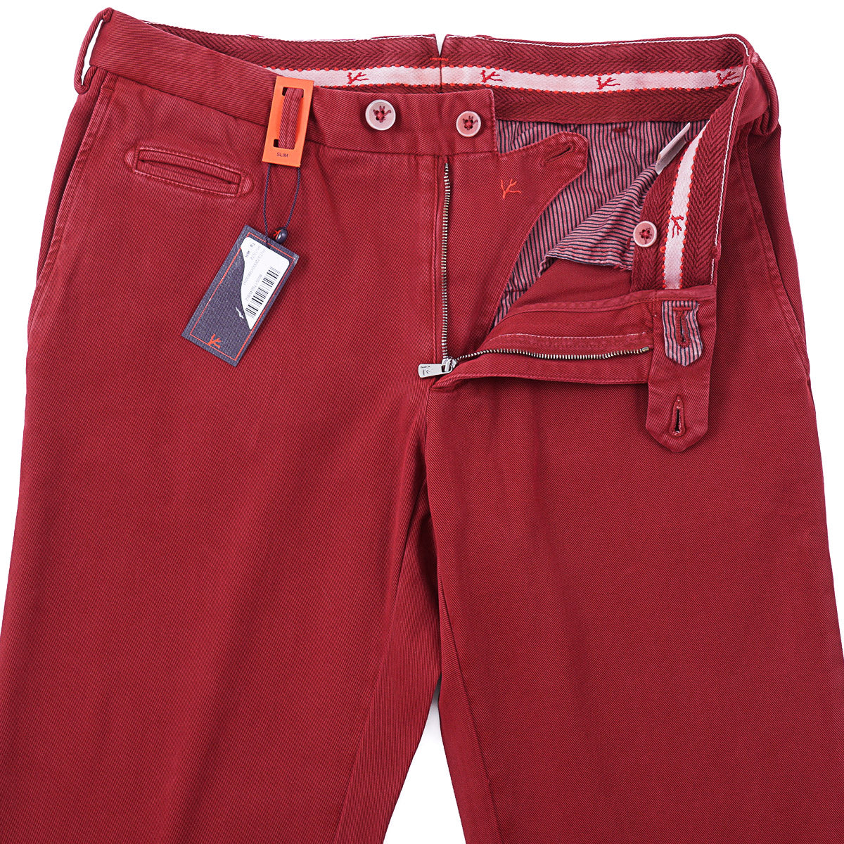 Isaia Slim-Fit Twill Cotton Chinos