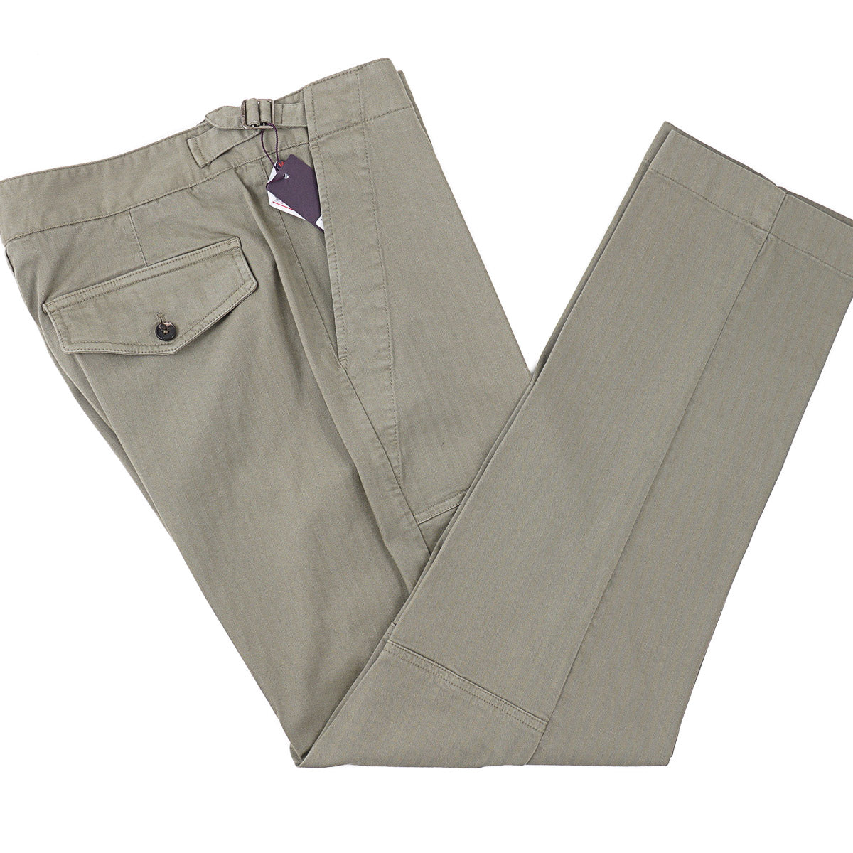 Isaia Cotton Pants with Military Details