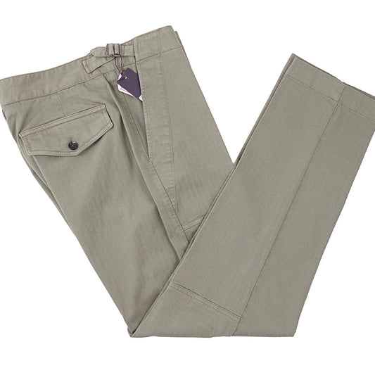 Isaia Cotton Pants with Military Details