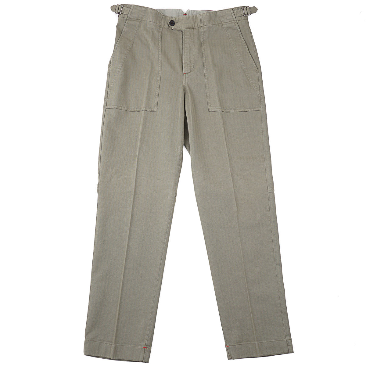 Isaia Cotton Pants with Military Details