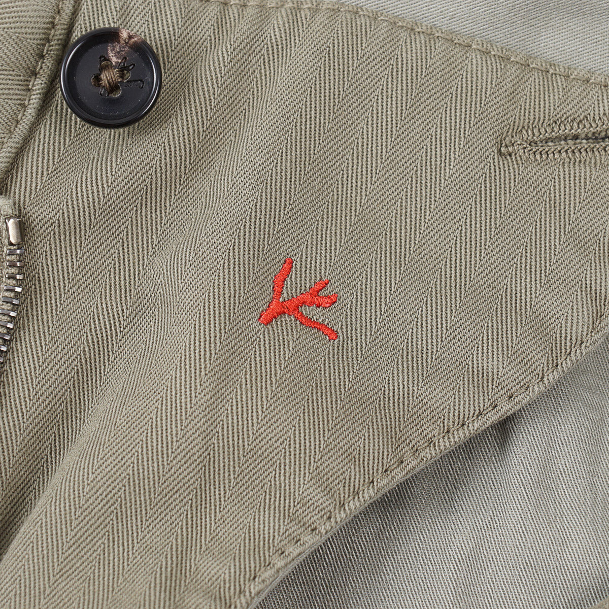 Isaia Cotton Pants with Military Details