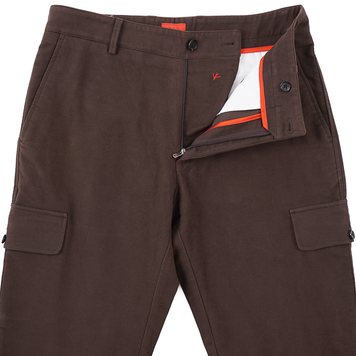 Isaia Moleskin Pants with Cargo Pockets