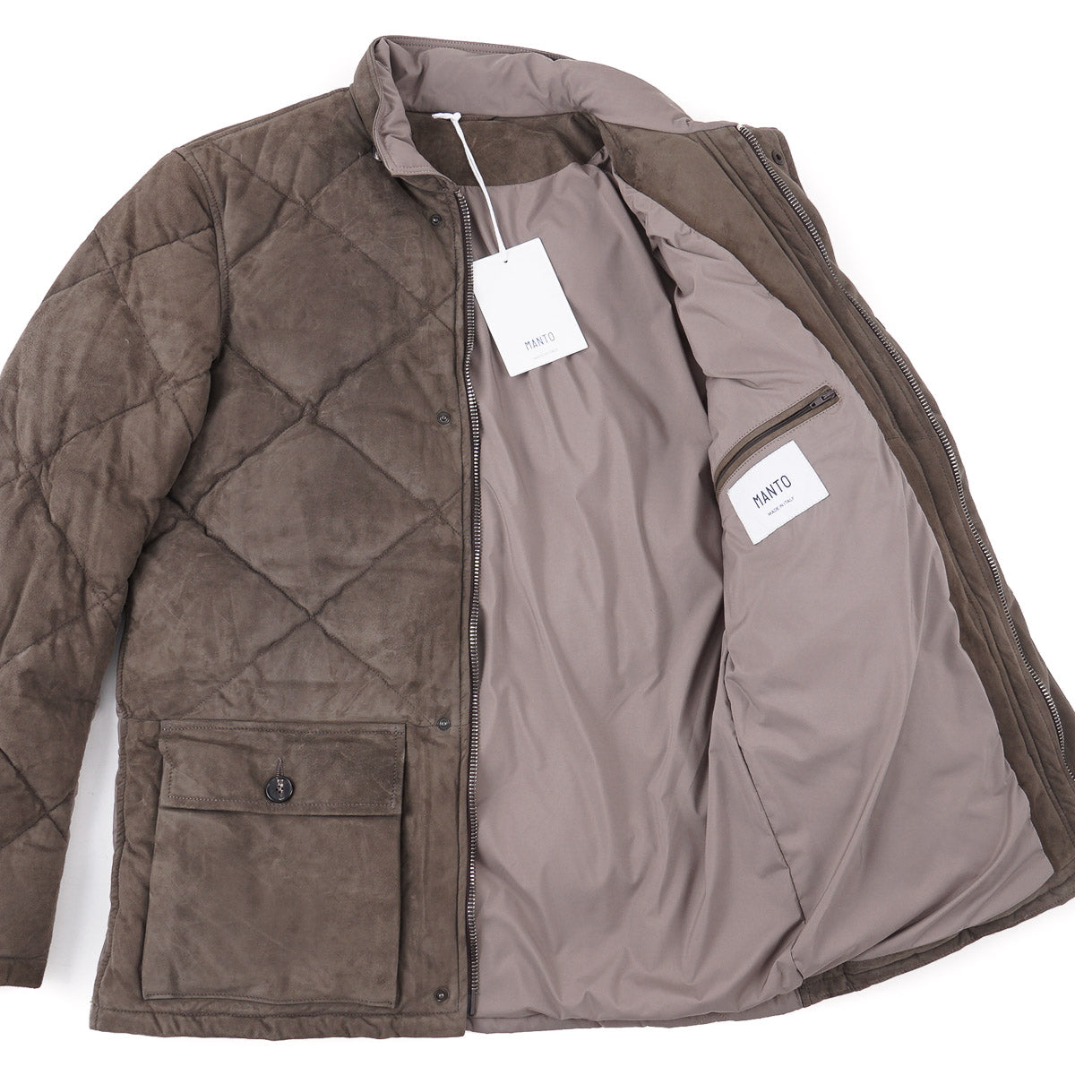 Manto Down-Filled Quilted Suede Jacket - Top Shelf Apparel