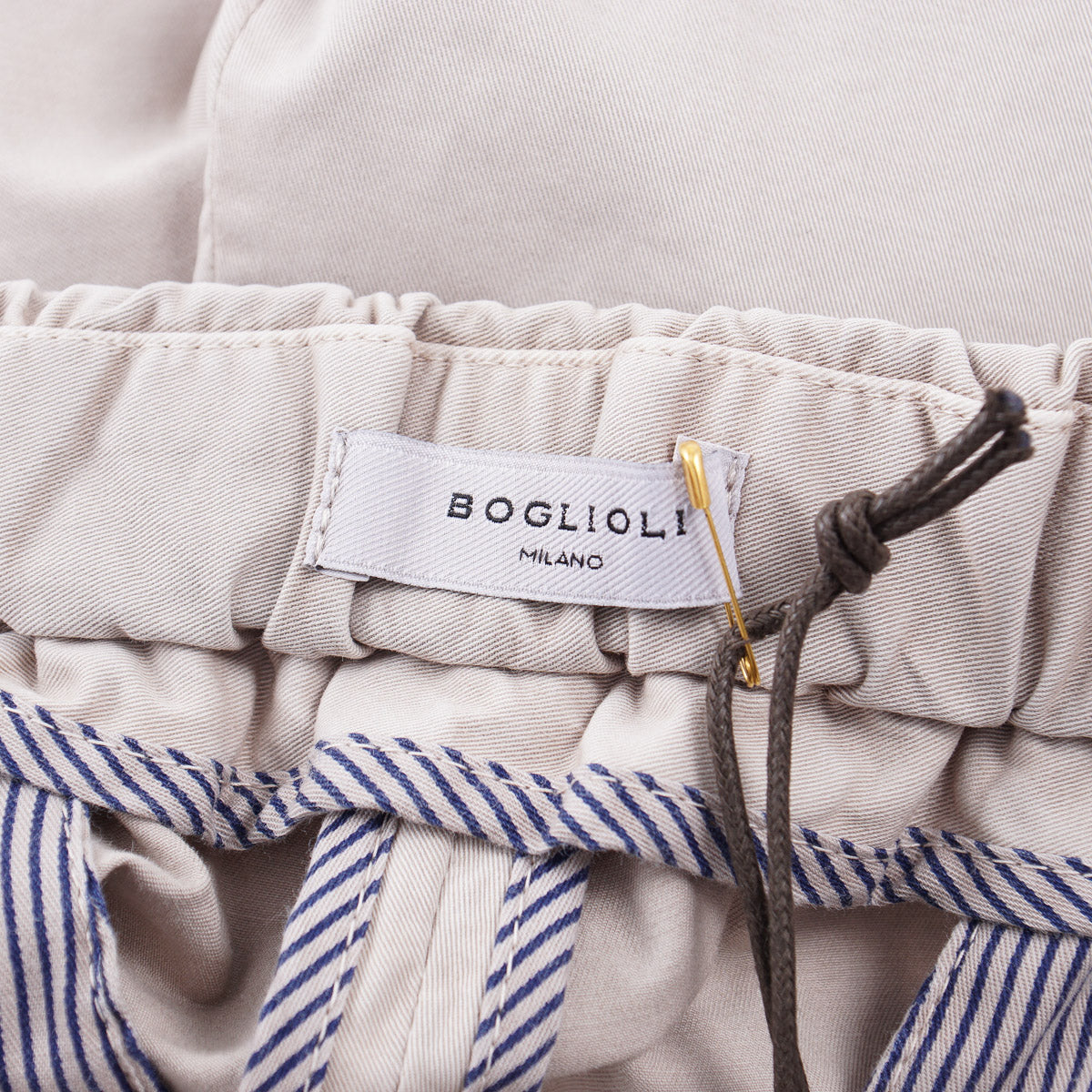 Boglioli Cotton Pants with Drawstring Waist