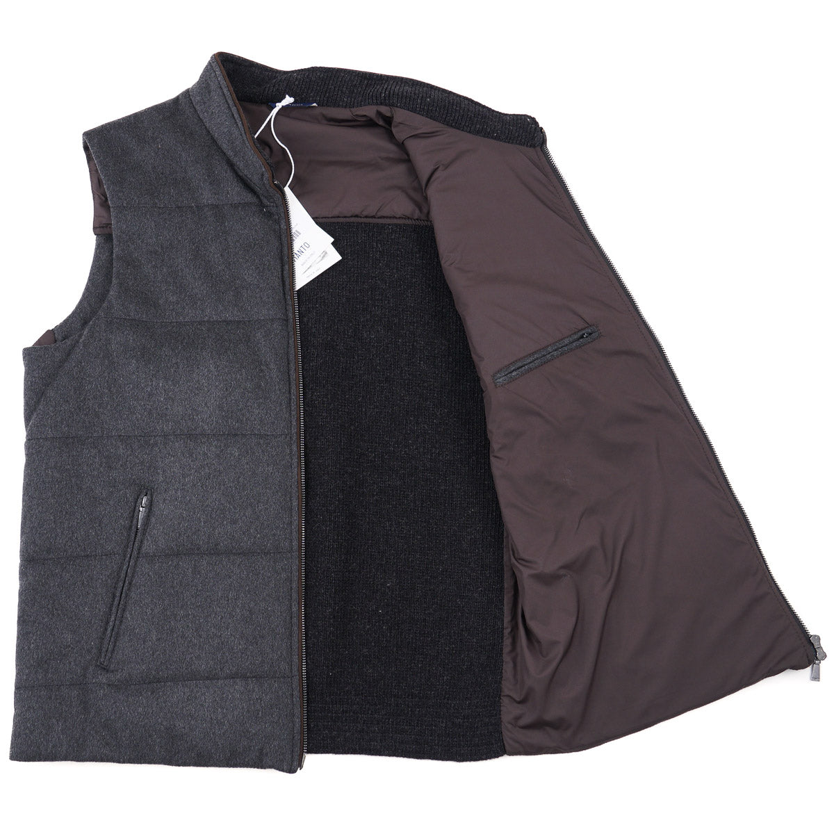 Manto Quilted Flannel Cashmere Vest