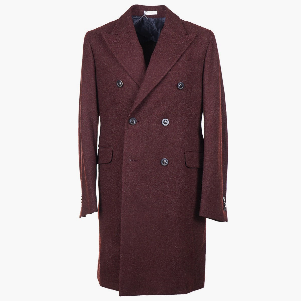 Boglioli Burgundy Flannel Wool Overcoat - Top Shelf Apparel