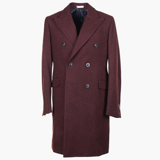 Boglioli Burgundy Flannel Wool Overcoat - Top Shelf Apparel