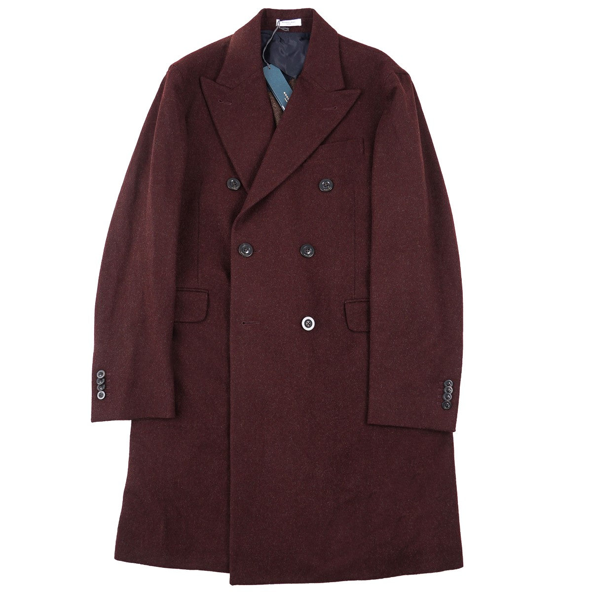 Boglioli Burgundy Flannel Wool Overcoat - Top Shelf Apparel