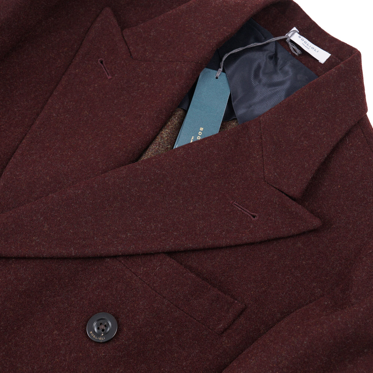 Boglioli Burgundy Flannel Wool Overcoat - Top Shelf Apparel