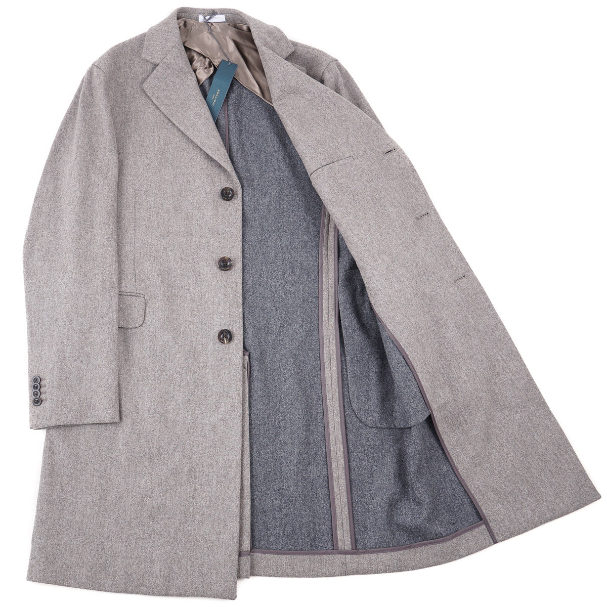 Boglioli Brushed Flannel Wool Overcoat